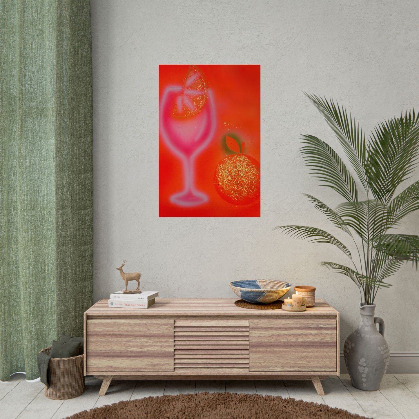 "aperol spritz" airbrush rolled print