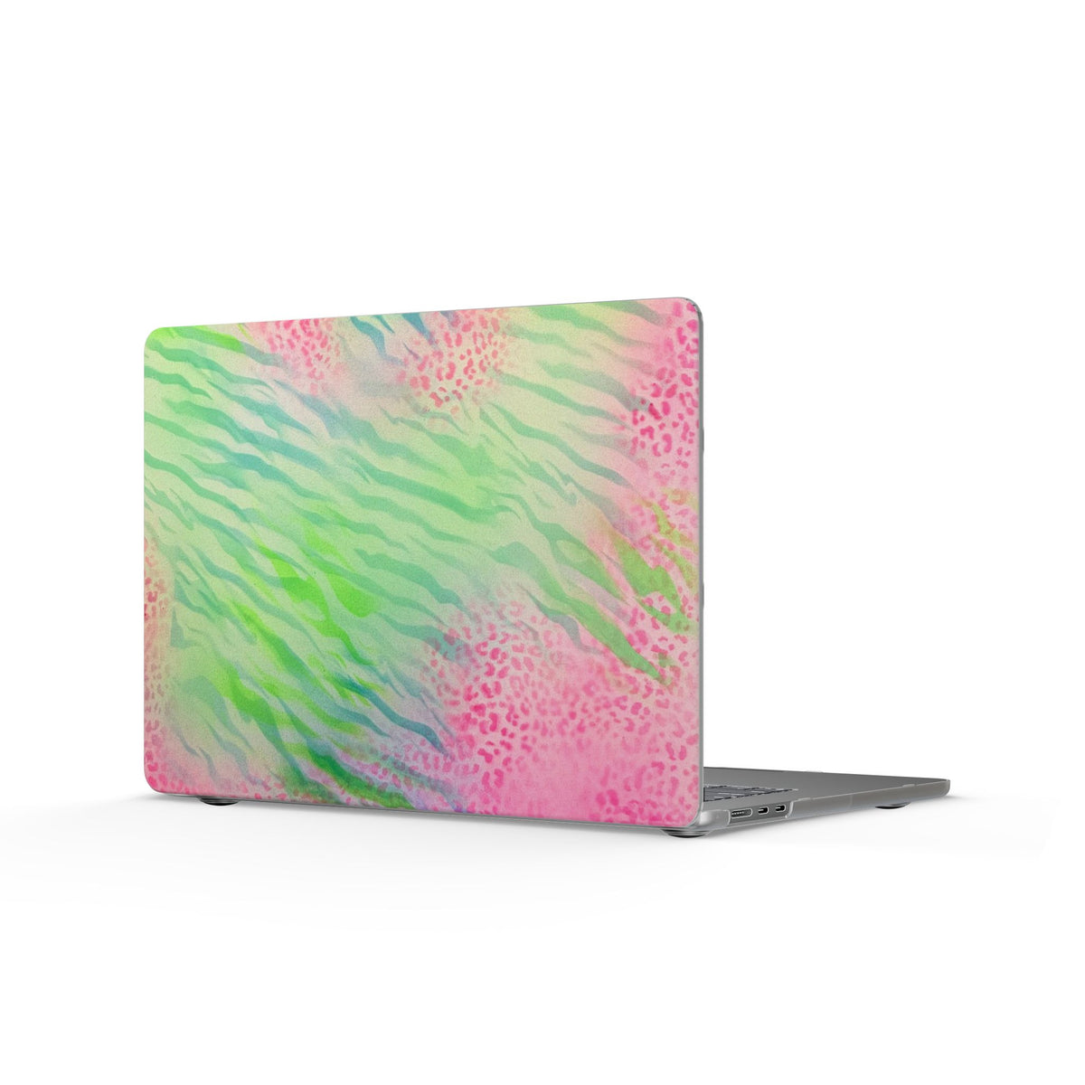 "teal cheetah" airbrush matte macbook case