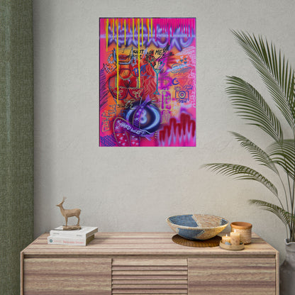 "shots on me!" airbrush rolled print