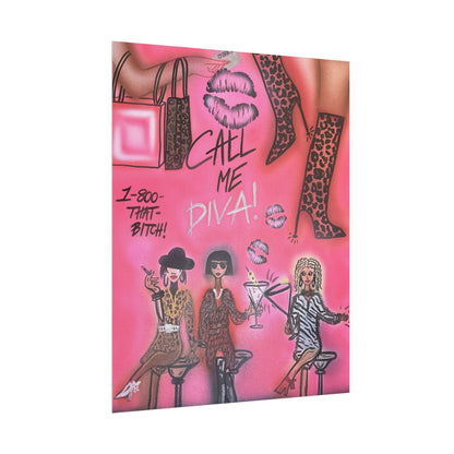 "party diva!" airbrush rolled print