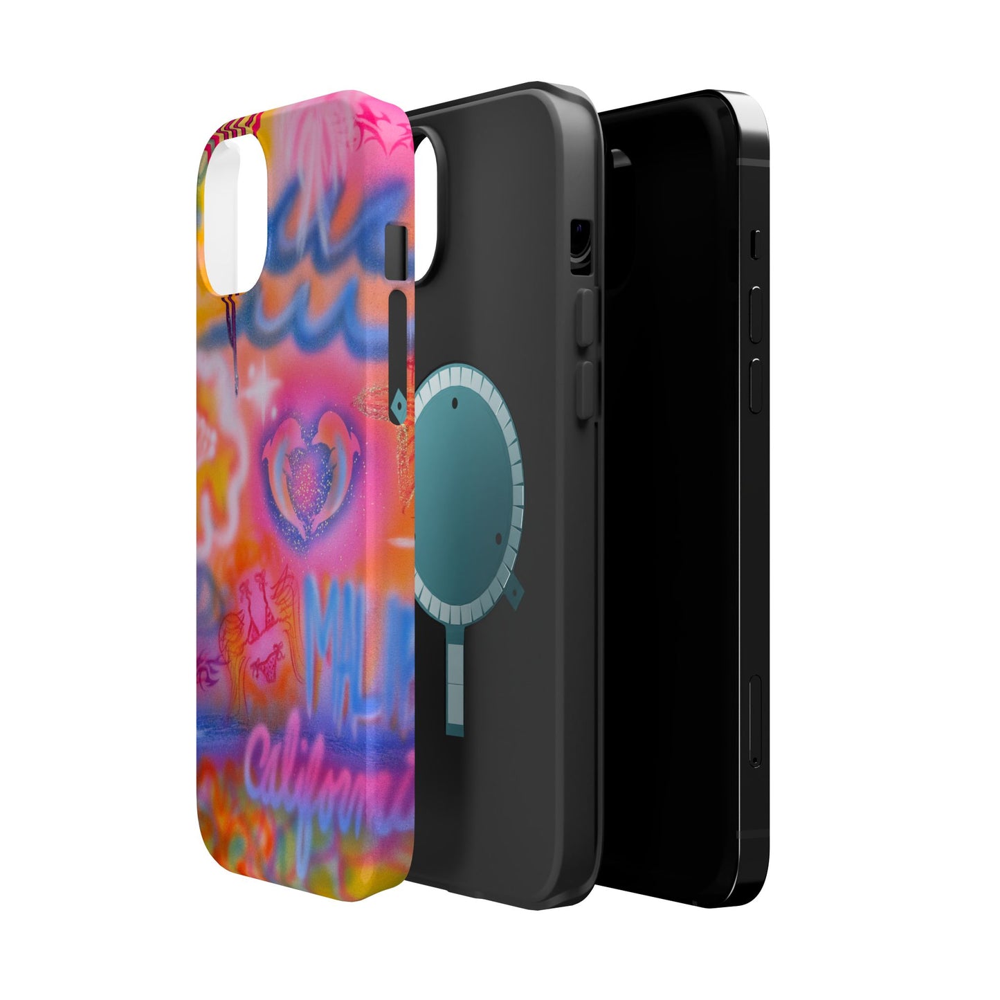 "mornings in malibu" MagSafe airbrush iPhone case
