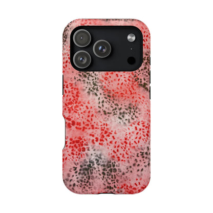 MagSafe "red cheetah" airbrush iPhone case