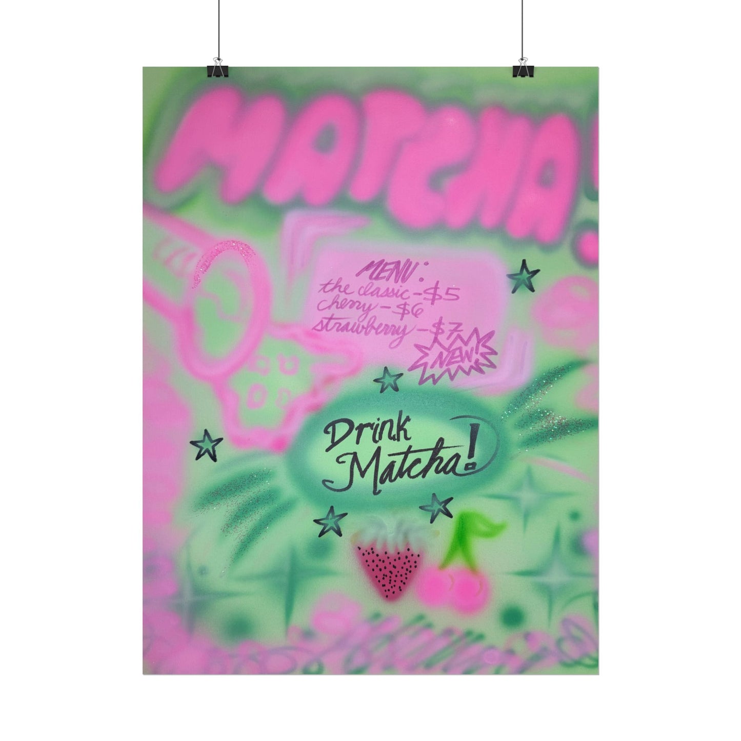 "matcha!" airbrush rolled print