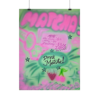 "matcha!" airbrush rolled print