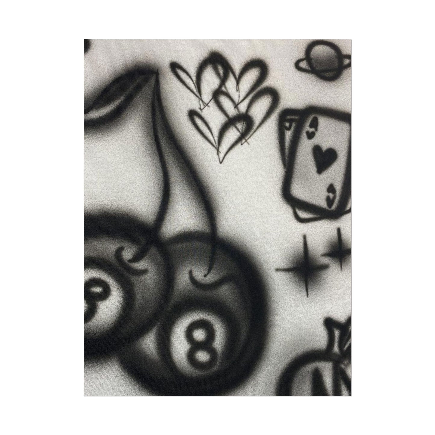 "hidden ace" airbrush rolled print