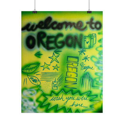 "oregon" airbrush rolled print
