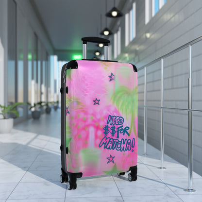 "need $$ for matcha" airbrush suitcase
