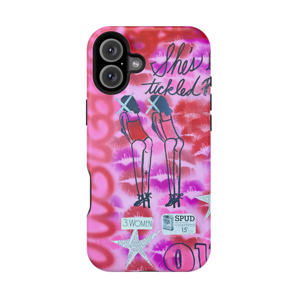 MagSafe "tickled pink" airbrush iPhone case