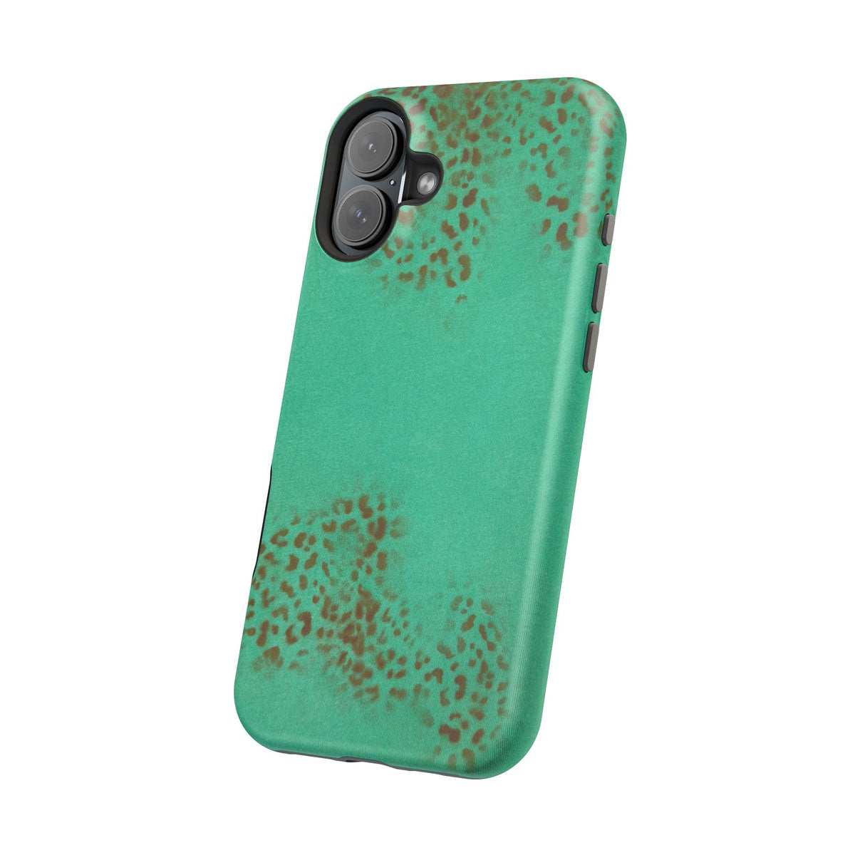 MagSafe "teal cheetah" airbrush iPhone case
