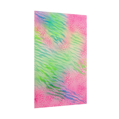 "teal cheetah" airbrush rolled print