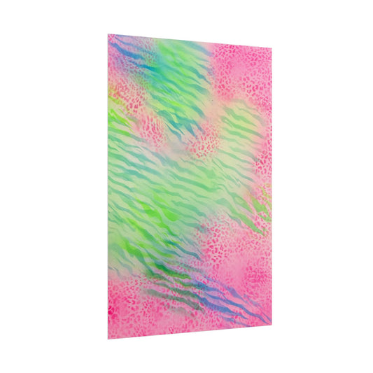 "teal cheetah" airbrush rolled print