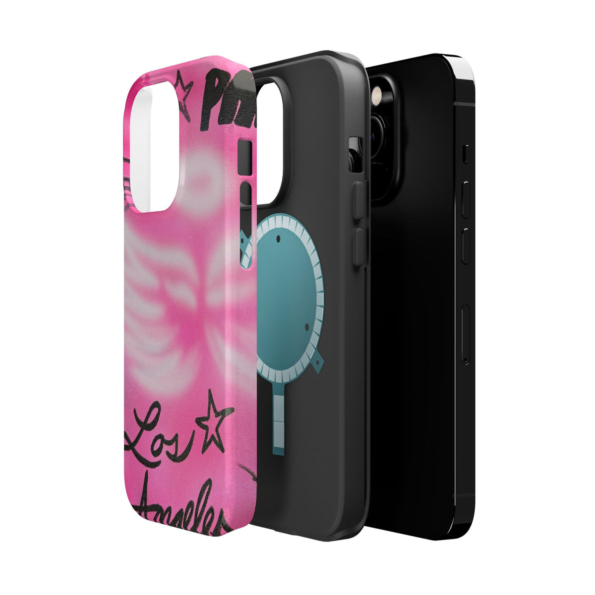 MagSafe "pinke Engelsflügel" Airbrush iPhone Hülle