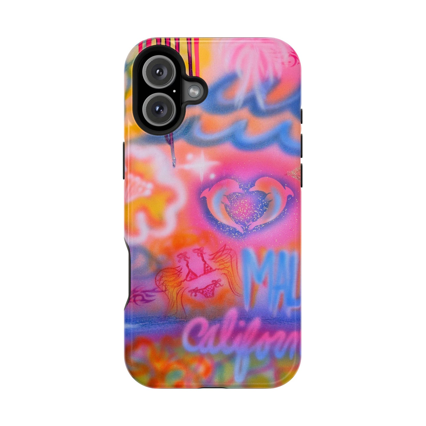"mornings in malibu" MagSafe airbrush iPhone case