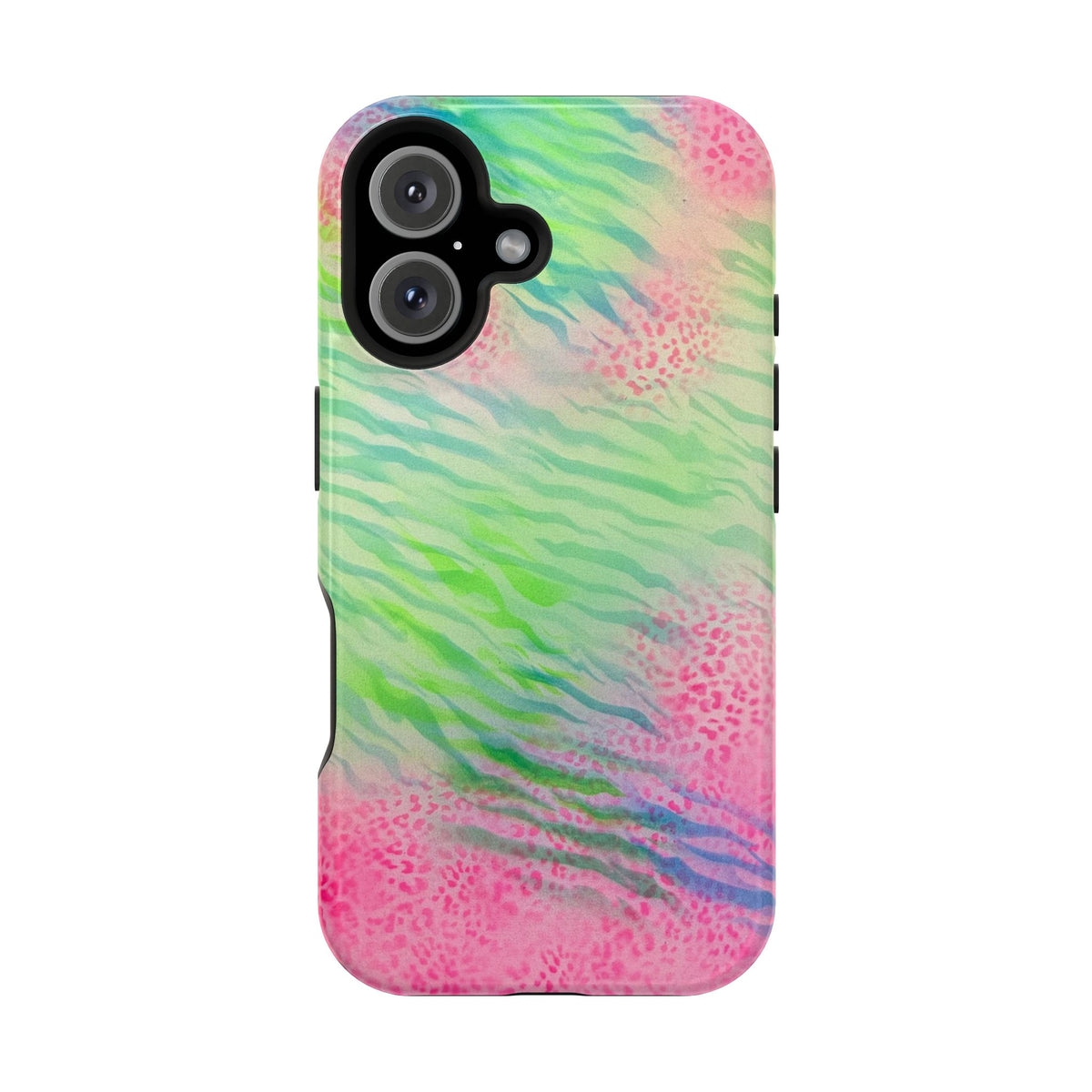 MagSafe "teal cheetah" airbrush iPhone case