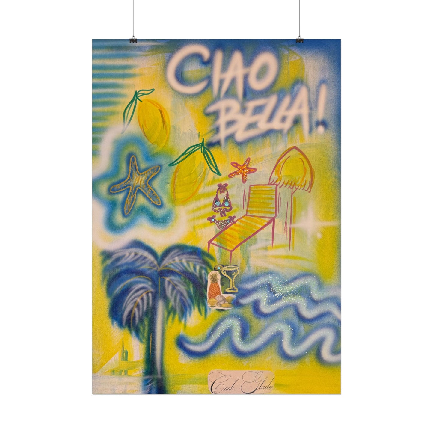 "ciao bella" airbrush rolled print