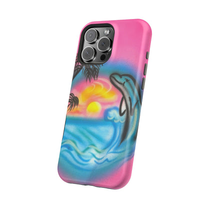 MagSafe "Delfinliebe" Airbrush iPhone-Hülle