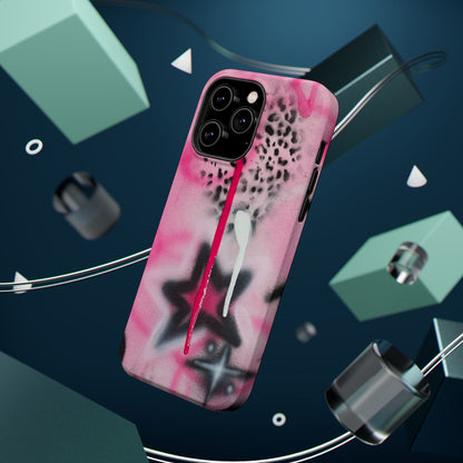MagSafe "pink cheetah" airbrush iPhone case