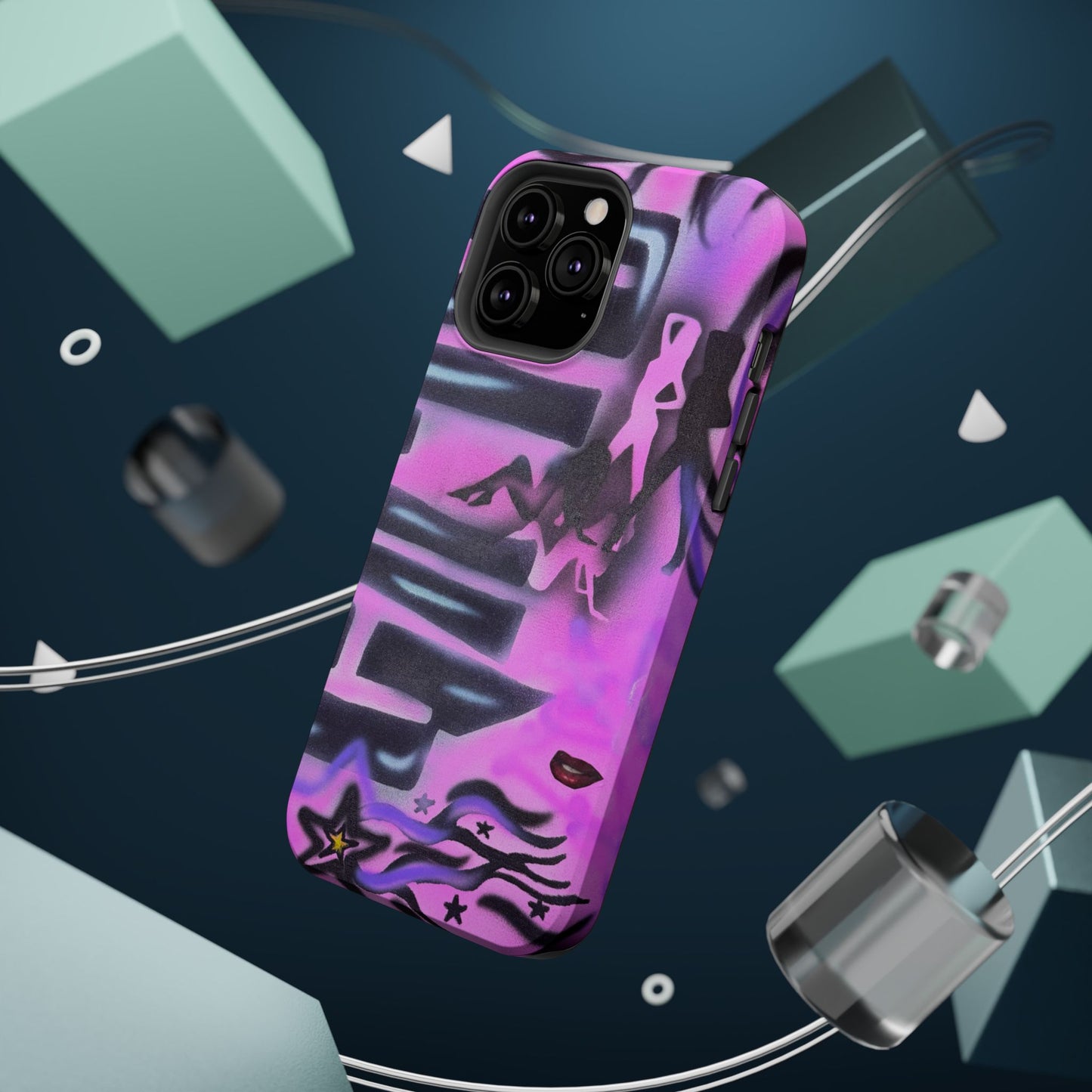MagSafe "neon nights" airbrush iPhone case