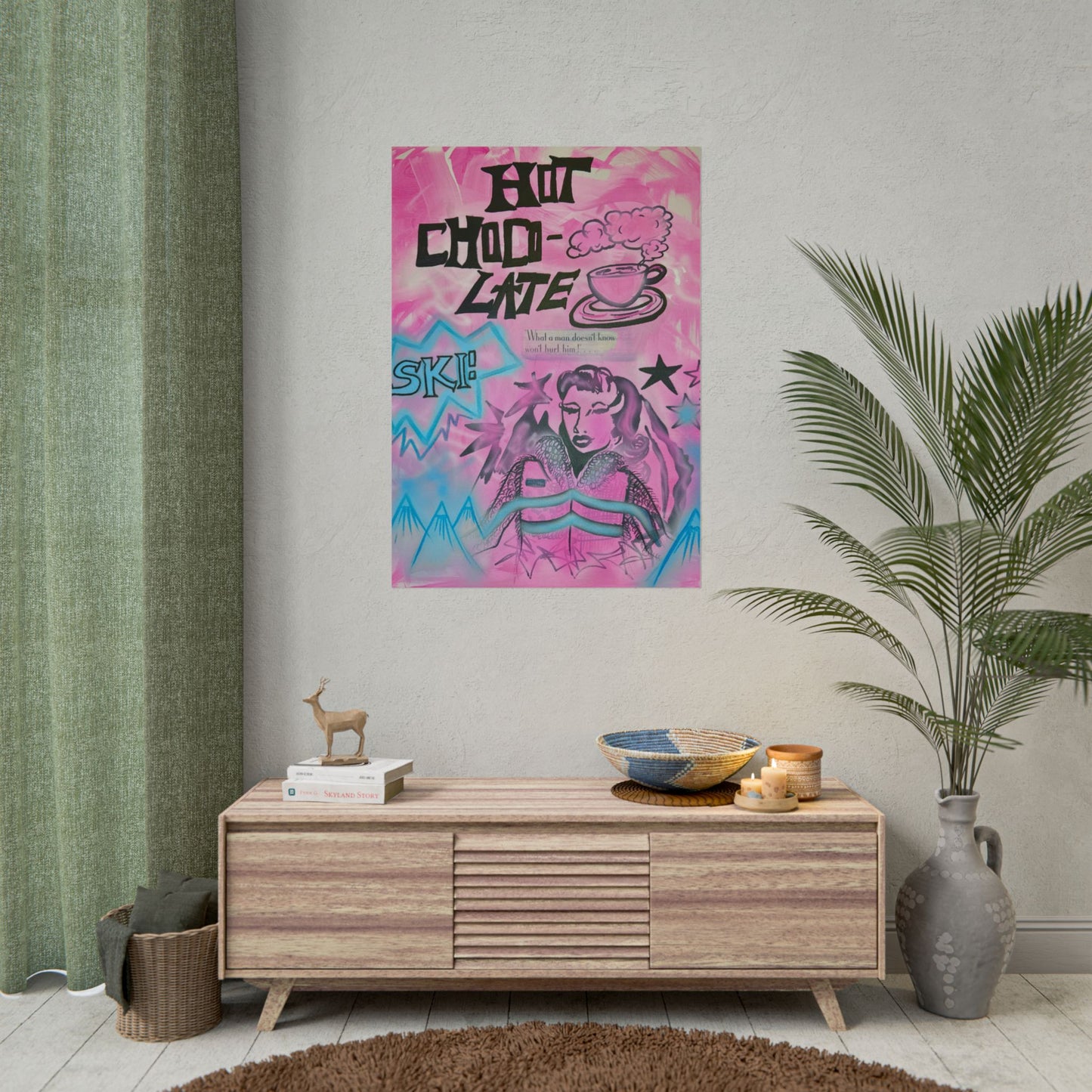 "avant le ski" airbrush rolled print