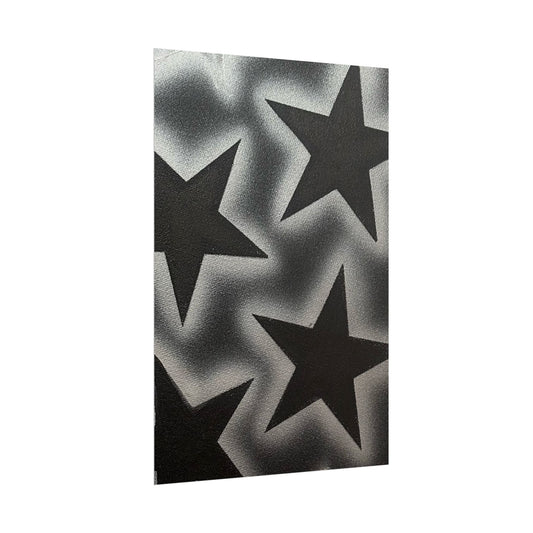 "chrome stars" airbrush rolled print