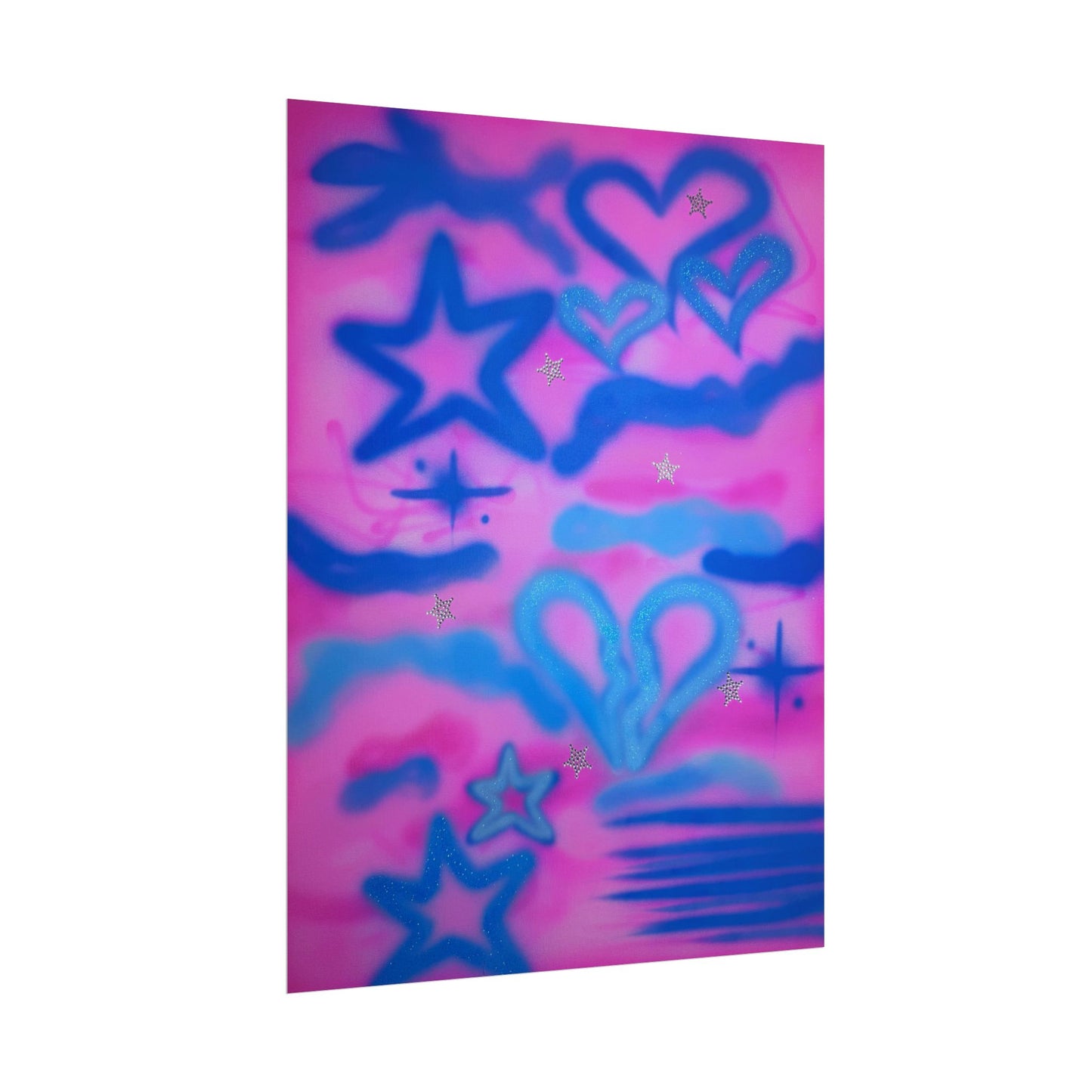 "blue camo" airbrush rolled print