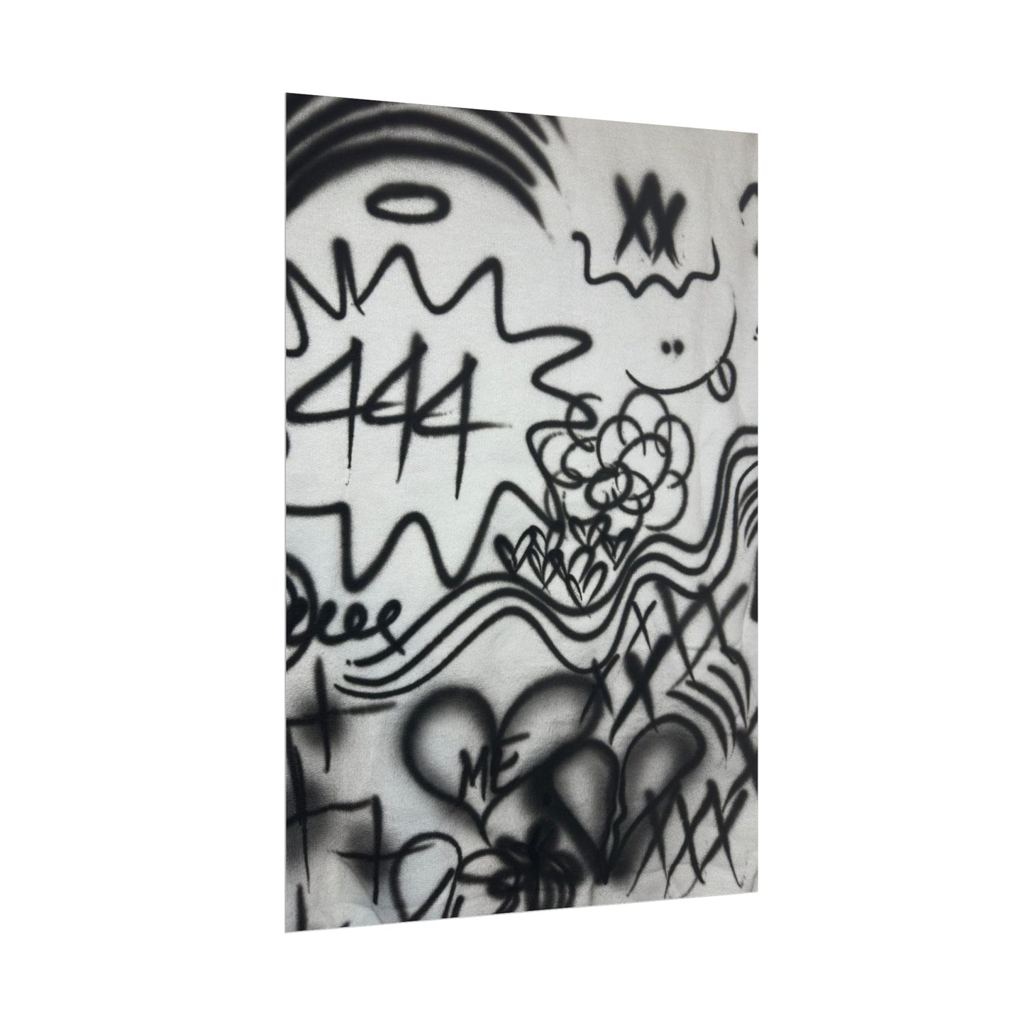 "444" airbrush rolled print