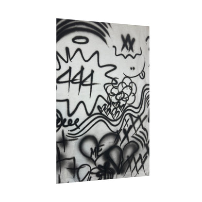 "444" airbrush rolled print