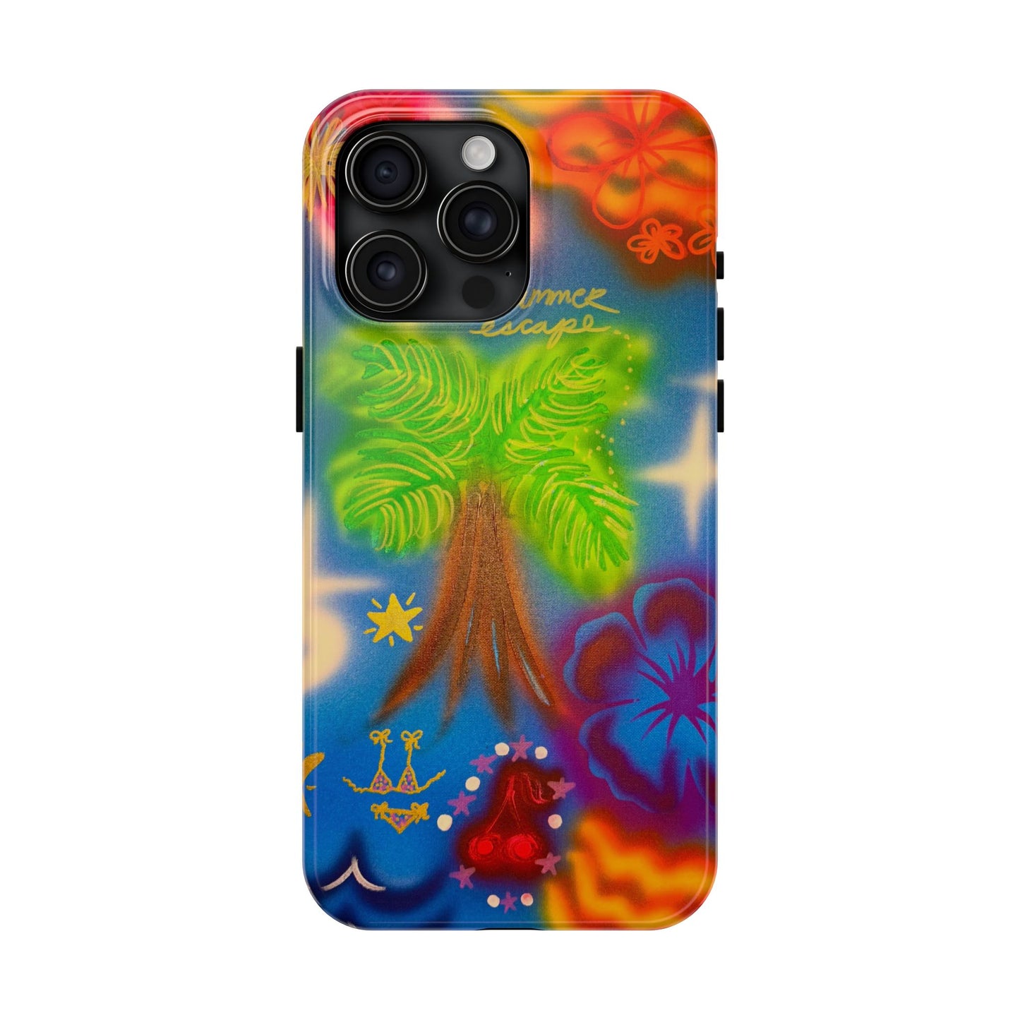 "neon blue palms" airbrush iPhone case