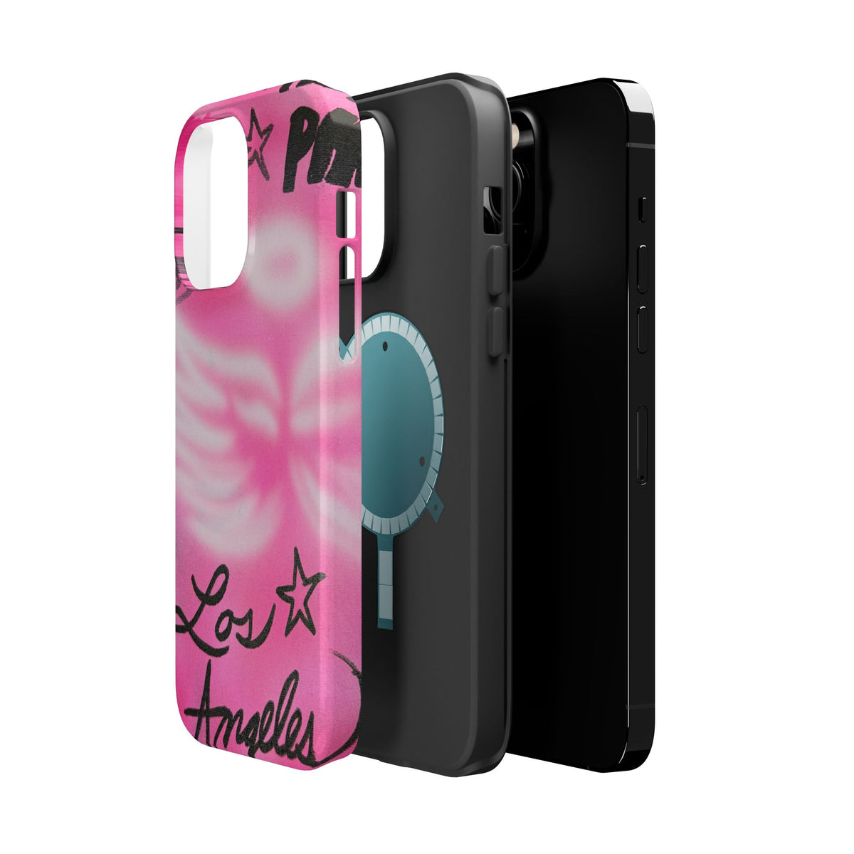 MagSafe "pinke Engelsflügel" Airbrush iPhone Hülle
