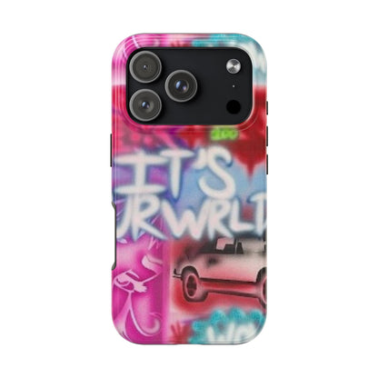 "it's ur WRLD" airbrush iPhone case