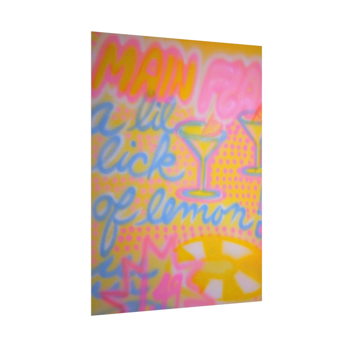 "lemontini" airbrush rolled print
