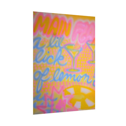 "lemontini" airbrush rolled print