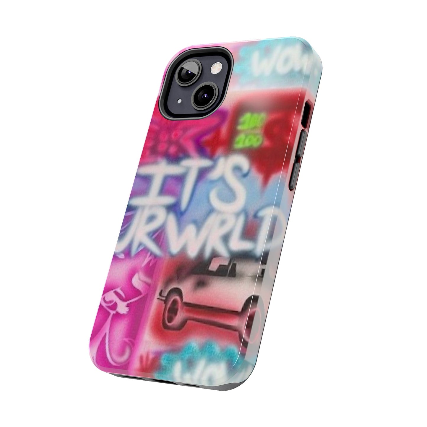 "it's ur WRLD" airbrush iPhone case