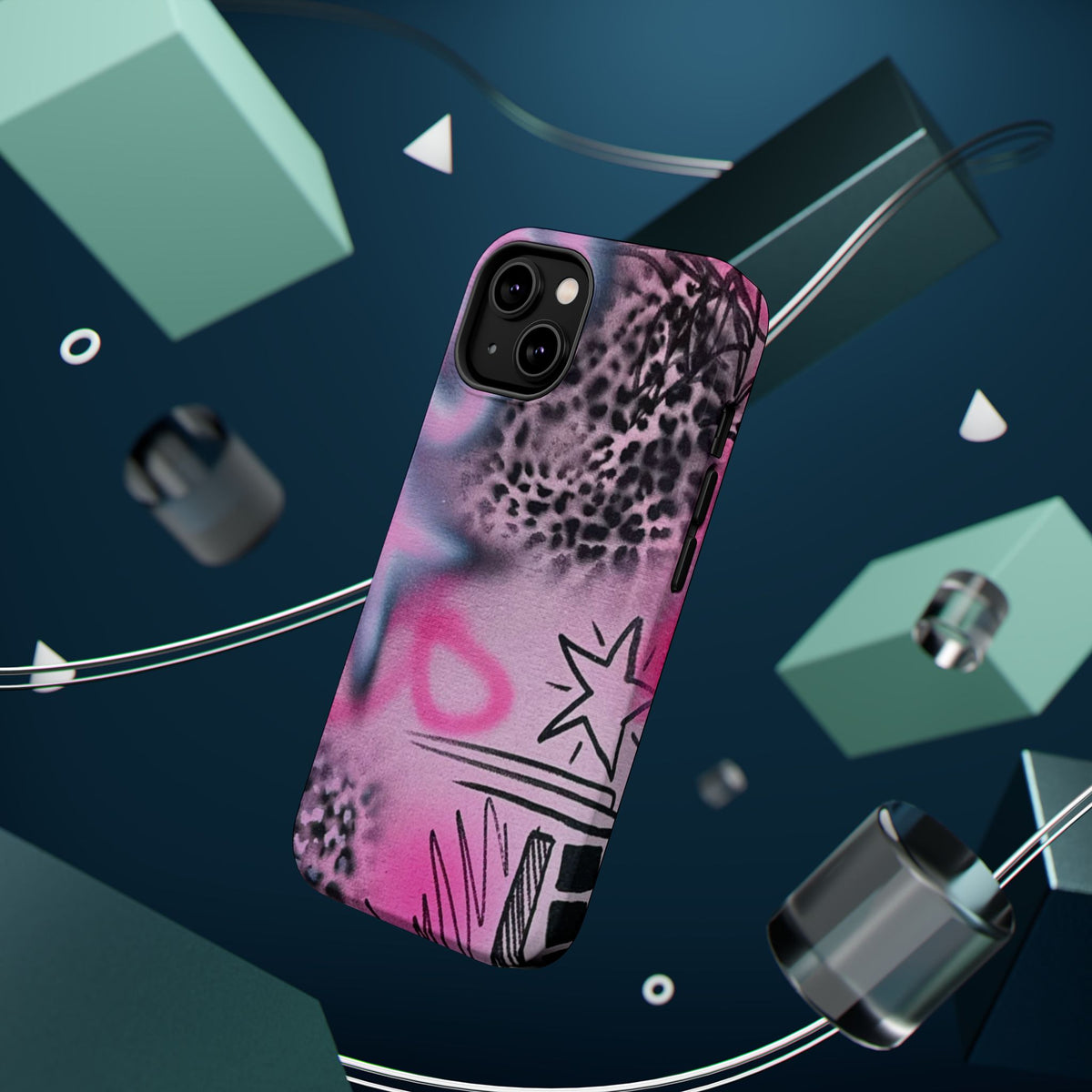 MagSafe "onyx cheetah" Airbrush iPhone Hülle