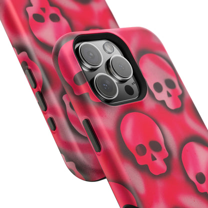 MagSafe "pink skully" airbrush iPhone case