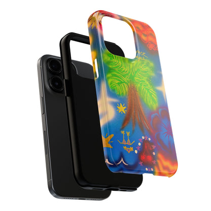 "neon blue palms" airbrush iPhone case