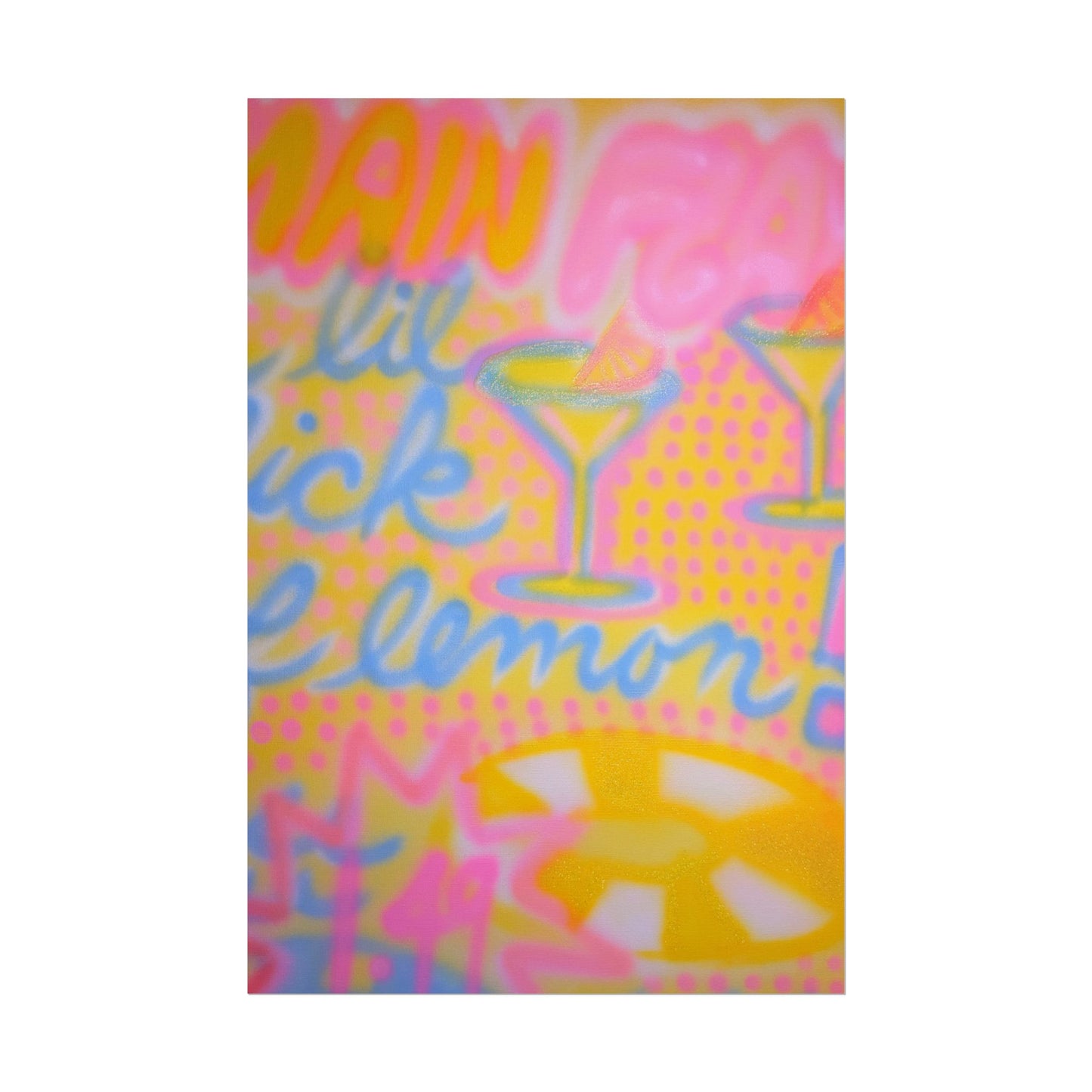 "lemontini" airbrush rolled print