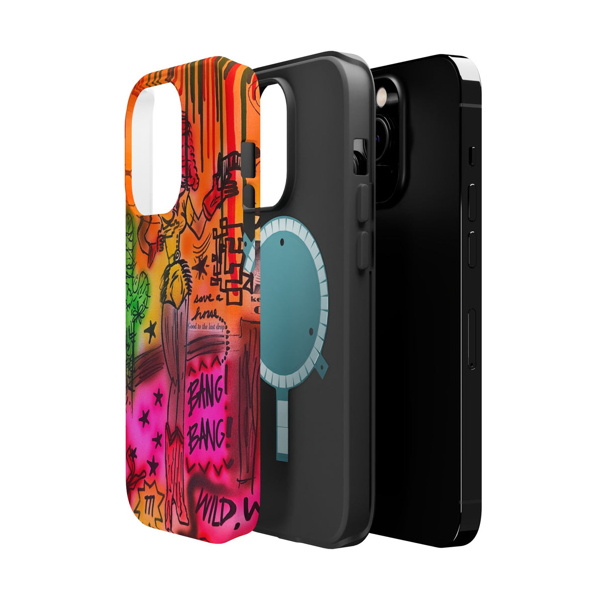 MagSafe "wild, wild west" airbrush iPhone case
