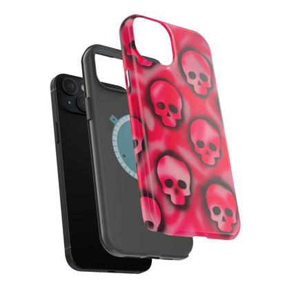 MagSafe "pink skully" airbrush iPhone case