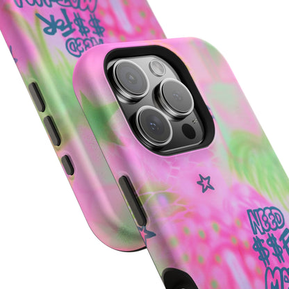 MagSafe "need $$ for matcha" airbrush iPhone case