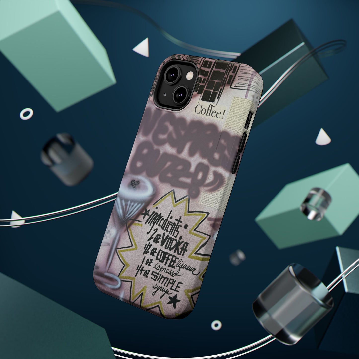 MagSafe "espresso martini" airbrush iPhone case