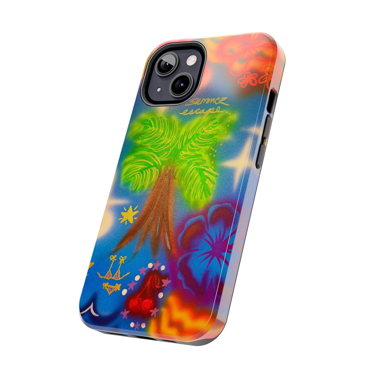 "neon blue palms" airbrush iPhone case