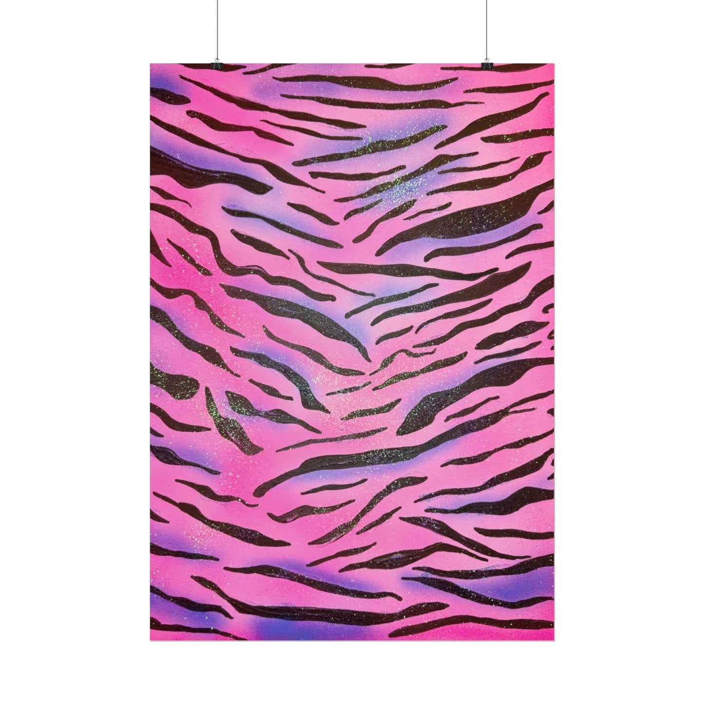 "glitter zebra" airbrush rolled print
