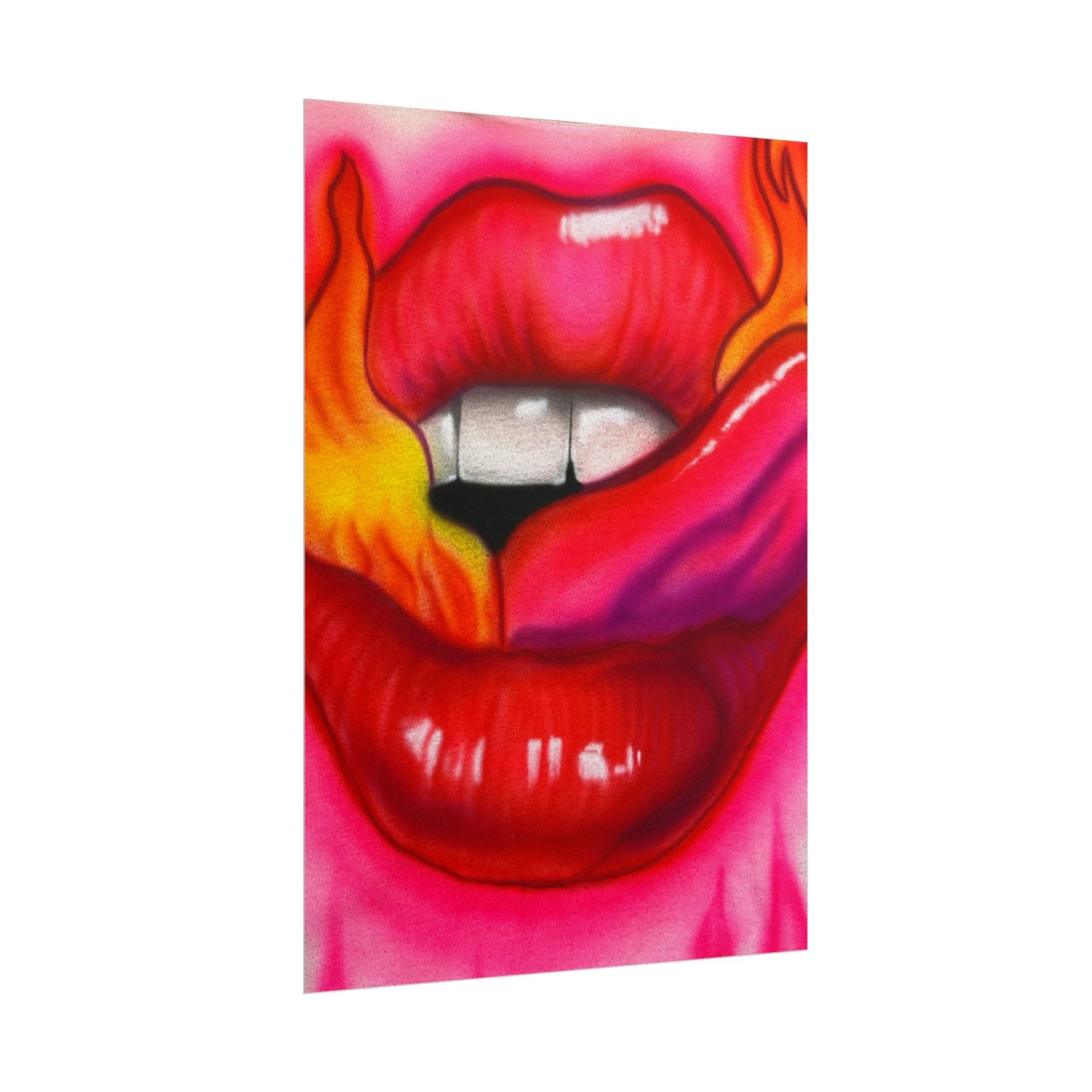 "flaming lips pt. 2" airbrush rolled print