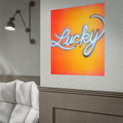 "lucky" airbrush rolled print