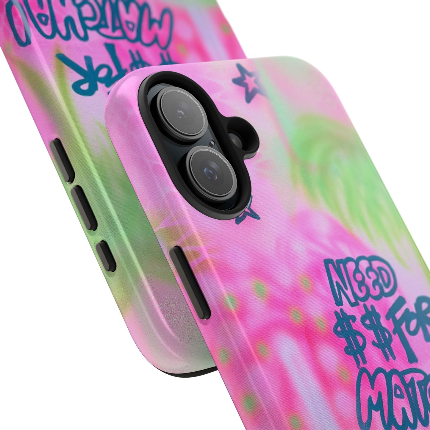 "need $$ for matcha" airbrush iPhone case
