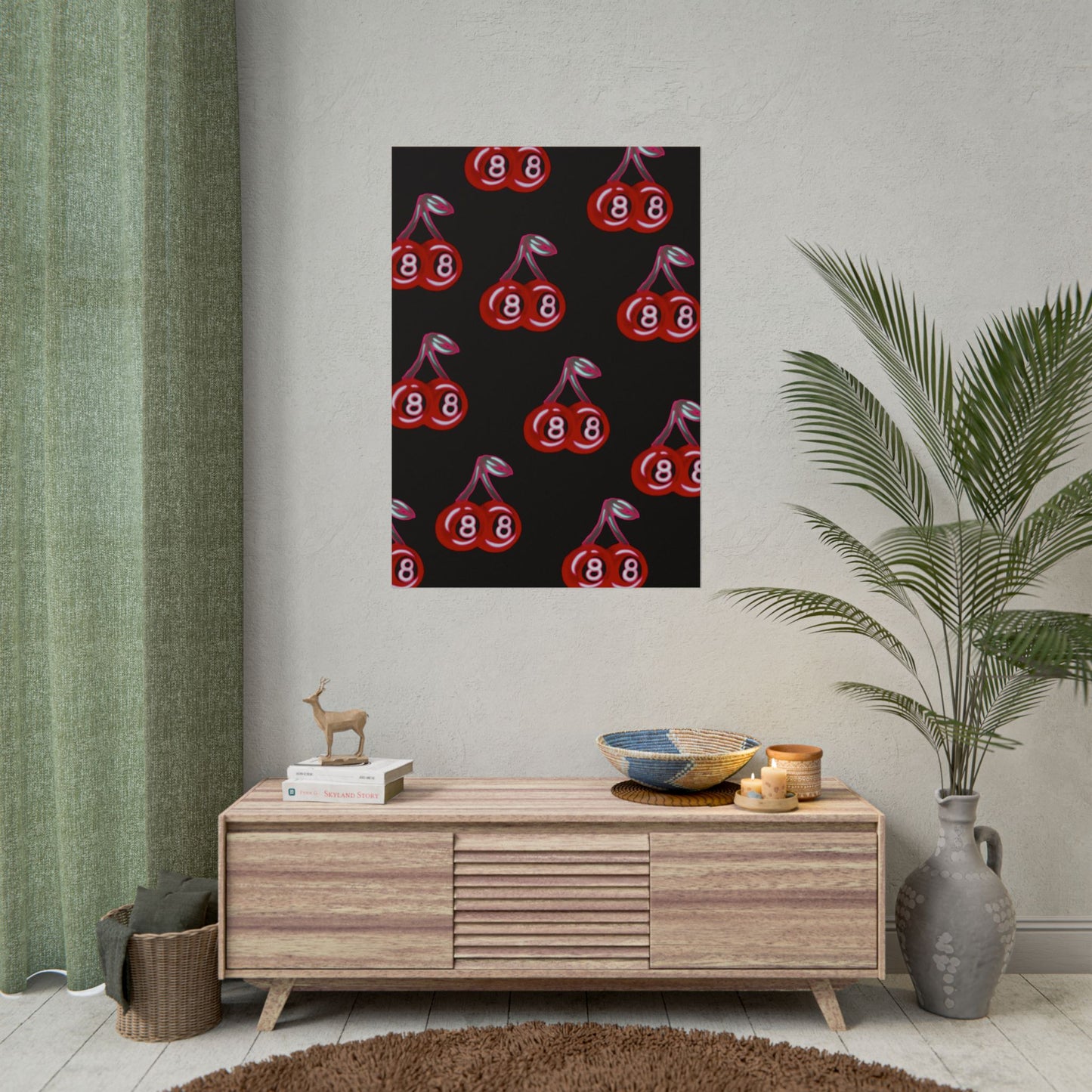 "cami cherry" airbrush rolled print