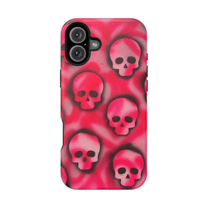 MagSafe "pink skully" airbrush iPhone case