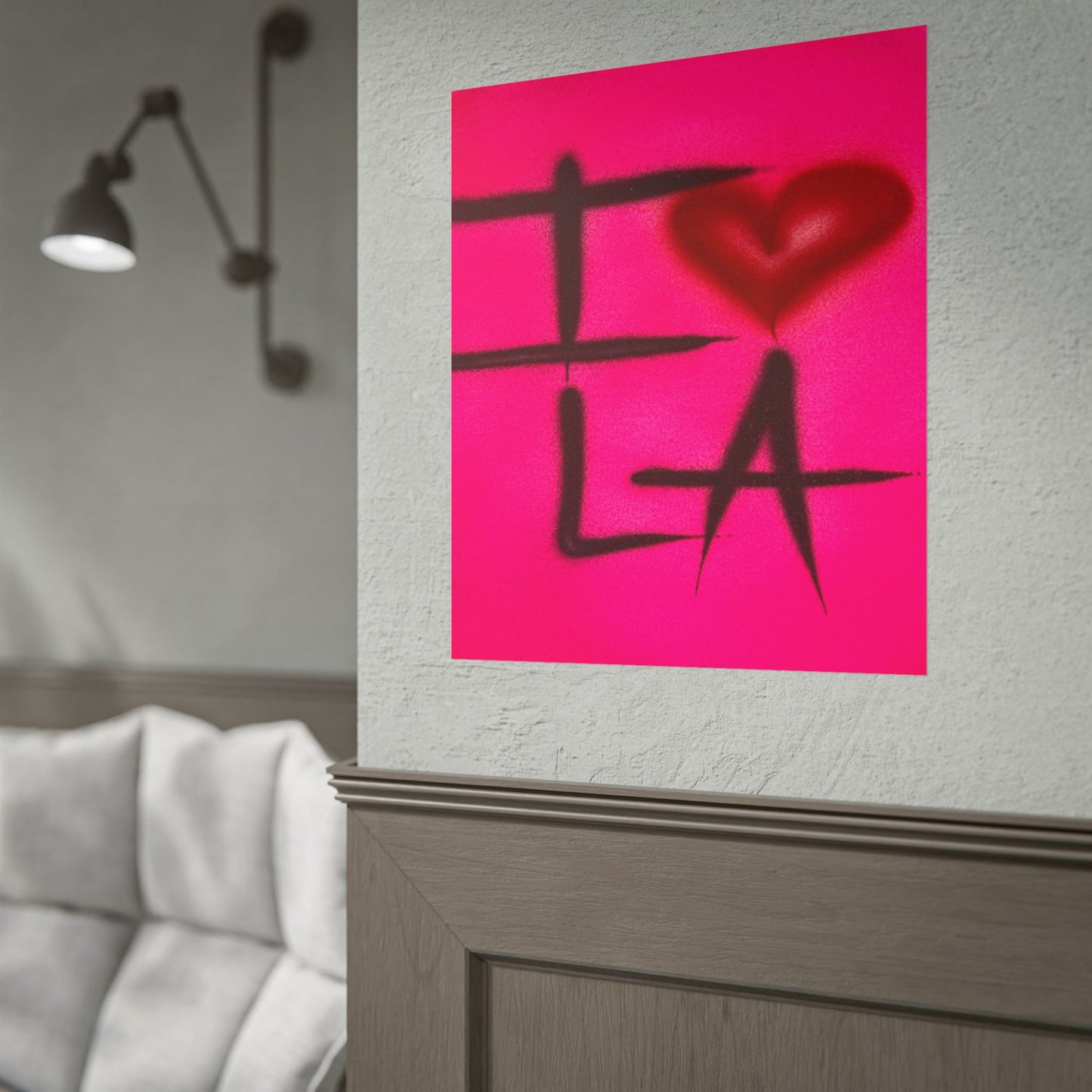 "i <3 LA" airbrush rolled print