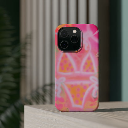 MagSafe "yellow polka dot bikini" airbrush iPhone case